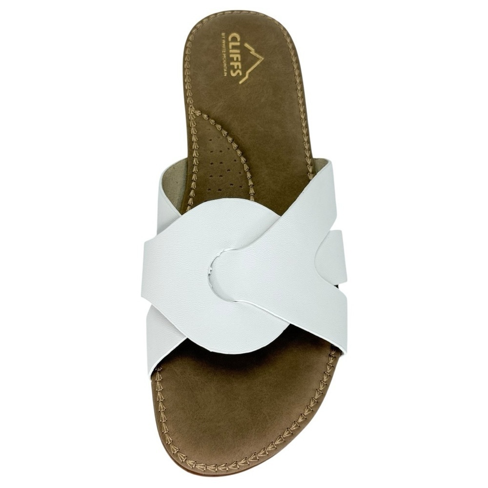 Cliffs by White Mountain Fortunate White Womens Slide Sandals Size 11M - Picture 7 of 12